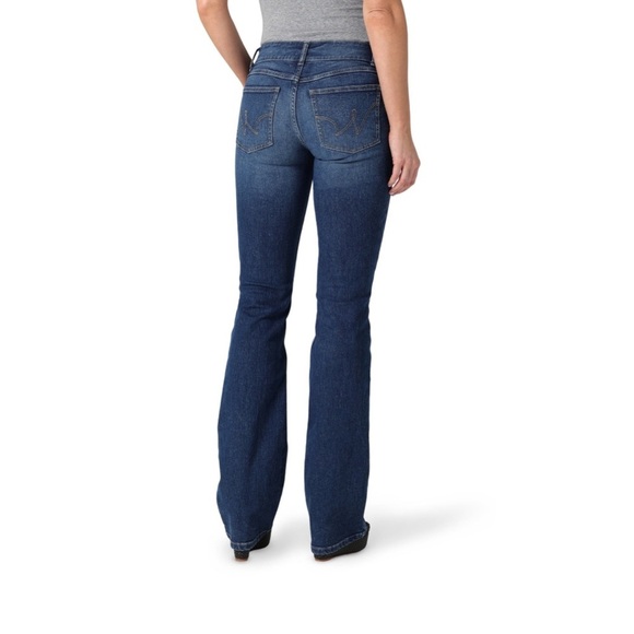 WRANGLER Women’s Boot Cut Jeans Western Mid Rise Stretch Blue Wash 28X32 - Picture 3 of 17